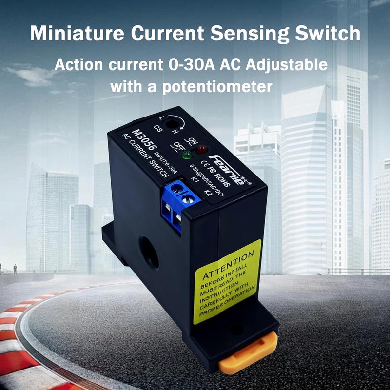nodehawk Miniature Current Switch,Current Sensing Switch,with Rails,Normally Closed Amp Sensor Monitoring Relay, AC 0-30A Detectable（M3056） - Image 5